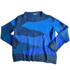 Wooden Ships Blue Multi-Color Crewneck Sweater